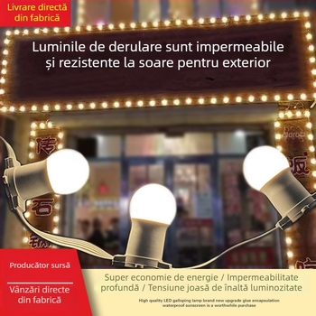 Lampa exterior impermeabilă tip marquee cu bandă LED E27 pentru reclamă și decor de nuntă