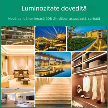 Bandă LED COB, ultra-luminosa, 220V, impermeabilă, autoadezivă pentru tavan, iluminat interior pentru sufragerie