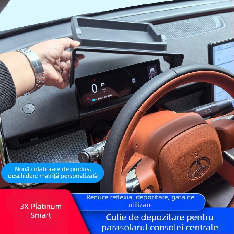 Platinum 3X panou de bord, protecție solară și cutie de depozitare, capac anti-reflexie, modificare interioară