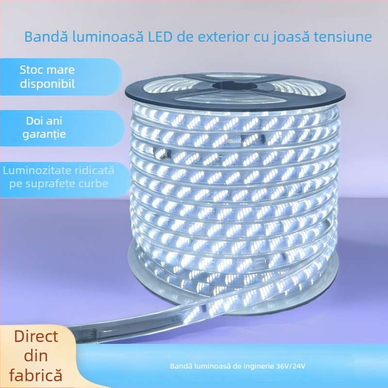 Bandă LED COB din silicon, montare pe tavan, ultra-luminasă pentru living, bandă flexibilă impermeabilă pentru exterior