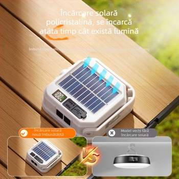 Lampă LED portabilă pentru camping, iluminat în aer liber, autonomie foarte lungă a bateriei, iluminare de cort cu încărcare solară
