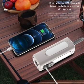 Lampa de camping multifuncțională, lanternă LED portabilă pentru exterior, autonomie lungă a bateriei, pentru corturi