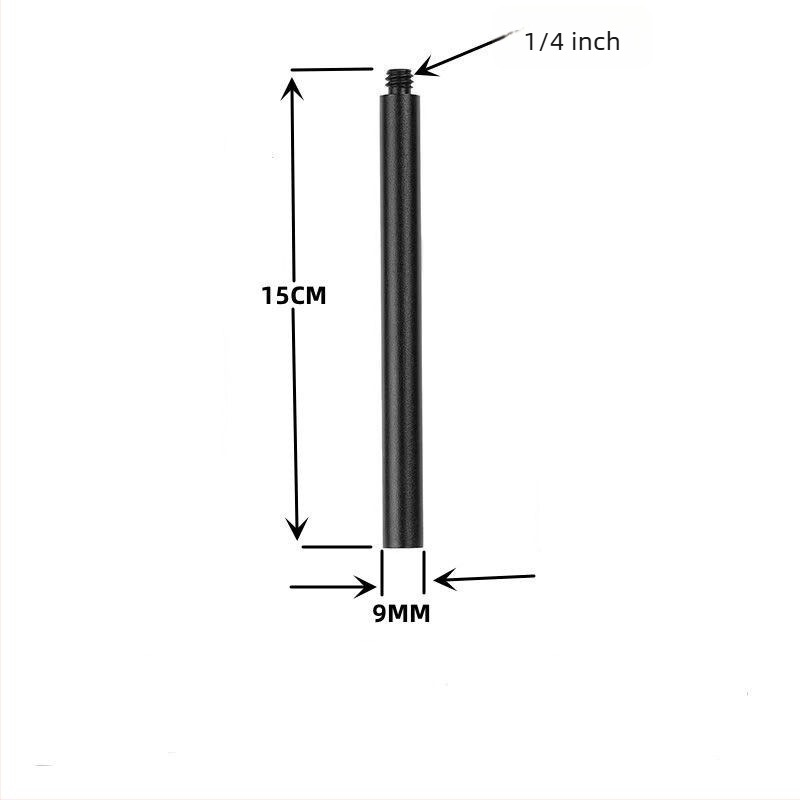 Bară de conectare de 1/4 inch pentru lampă de camping, știft de teren M8, țeavă din aliaj de aluminiu, extensor cu diametrul de 9 mm