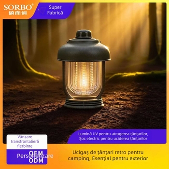 Lumină de camping personalizată – lanternă de cort de atârnat cu repelent pentru țânțari și lampă ucigașă de țânțari, IPX4 rezistentă.