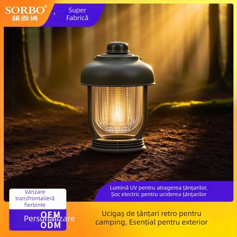 Lumină de camping personalizată – lanternă de cort de atârnat cu repelent pentru țânțari și lampă ucigașă de țânțari, IPX4 rezistentă.