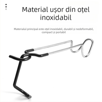 Nouă agățătoare din oțel inoxidabil, tip clip, pentru lumini de camping — cârlig multifuncțional pentru haine, genți și plase de uscare