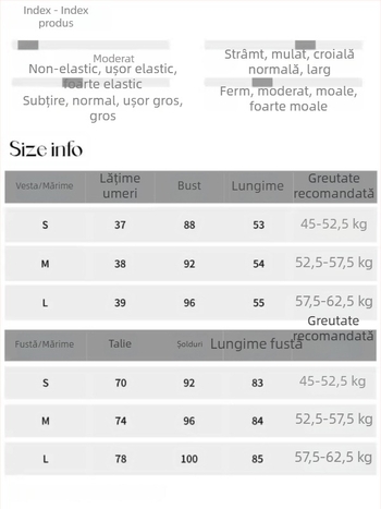 Sinan Vintage Denim Set: vestă din denim și fustă cusută SN6115