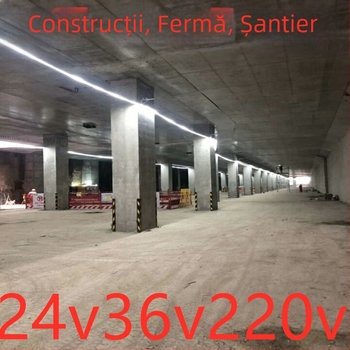 Bandă LED, tensiune redusă 24–36 V, iluminat exterior pentru tuneluri, garaje, mine și subsoluri, lungime 100 m