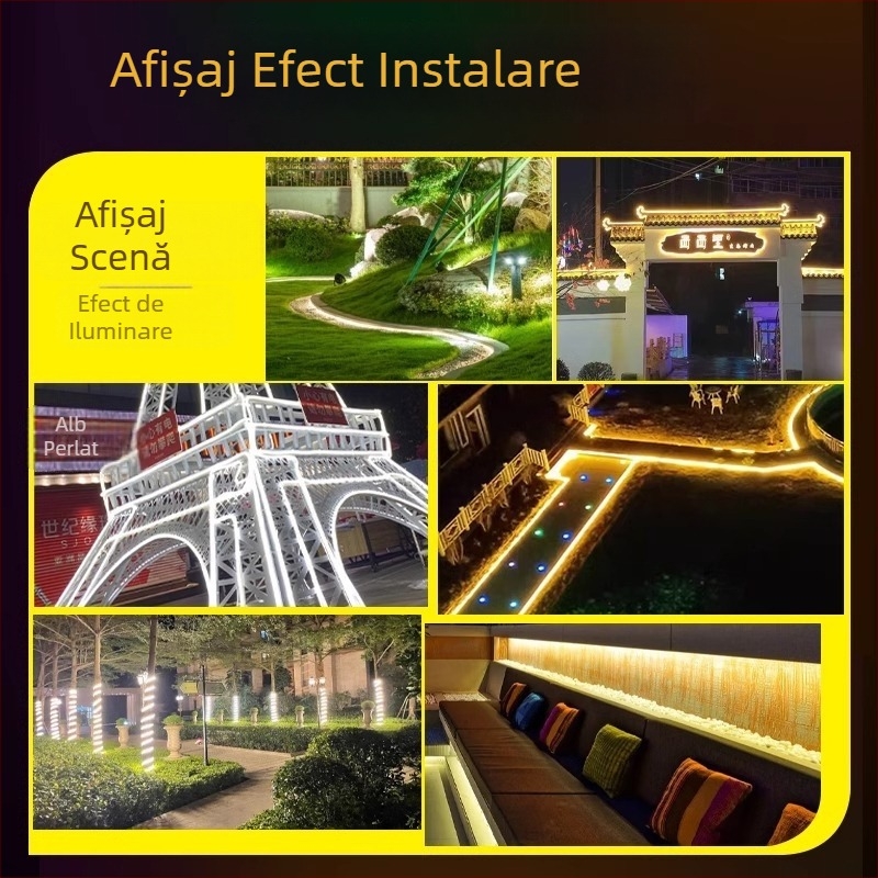 Bandă LED circulară, rezistentă la apă, 220V, iluminare ambiental neon, serie inginerească, de înaltă calitate