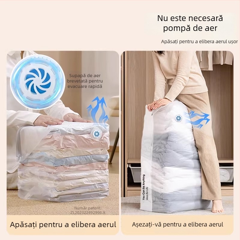 Pungi de vid fără pompă pentru depozitarea păturilor, duvetelor și jachetelor cu puf, protecție împotriva prafului și umezelii