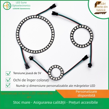 Inel LED RGB Angel Eye pentru mașină, dimensiune personalizată, cu IC încorporat, tensiune redusă