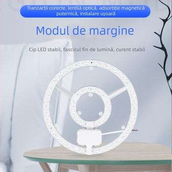 Panou LED pentru plafon, personalizat, cu modul circular de iluminare și bandă de înlocuire în formă de inel pentru uz casnic
