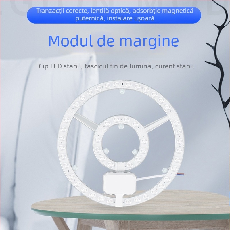 Panou LED pentru plafon, personalizat, cu modul circular de iluminare și bandă de înlocuire în formă de inel pentru uz casnic