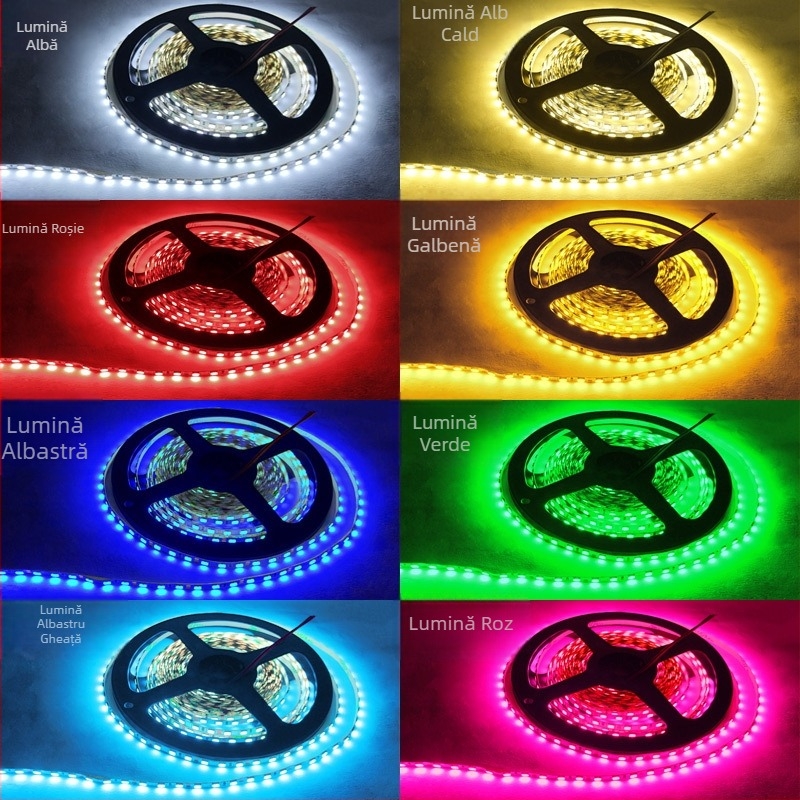 Bandă LED 12V, 4 mm ultra-subțire, 120 LED 2835, 5 m lungime, lumină moale pentru dulapuri