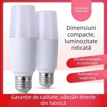 LED lampă cilindrică cu economie de energie, montaj E27, lumină albă pentru protecția ochilor, utilizare casnică