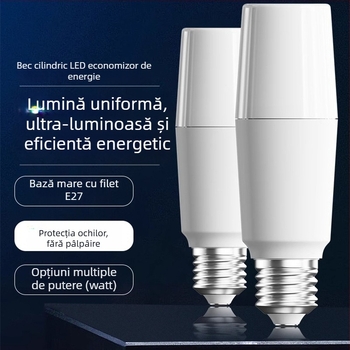 LED lampă cilindrică cu economie de energie, montaj E27, lumină albă pentru protecția ochilor, utilizare casnică