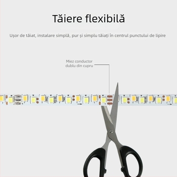 Bandă LED cu curent constant, dual-color, 180 LED-uri, 3 fire, lumină difuză, bază autoadezivă pentru sufragerie și dormitor