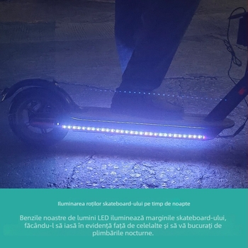 Bandă LED RGB ambientală cu baterie pentru hoverboard și skateboard — impermeabilă