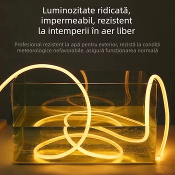Bandă LED circulară flexibilă, 360° pentru decor exterior, rezistentă la apă, iluminare neon