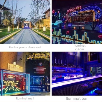 Bandă LED circulară flexibilă, 360° pentru decor exterior, rezistentă la apă, iluminare neon
