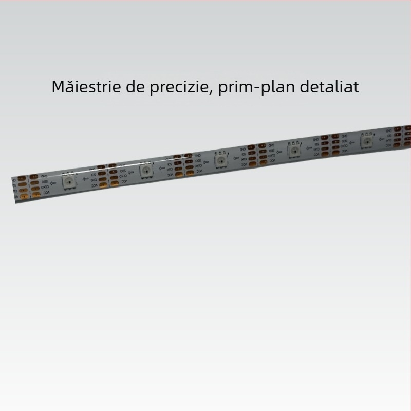 Bandă LED RGB IP65 montată pe suprafață, SK9822, 30 LED-uri, 5V, decorativă, cu efecte luminoase dinamice 5050 RGB