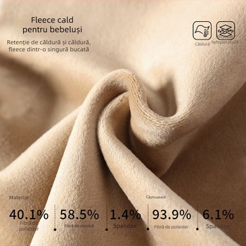 Pantaloni termici pentru bărbați cu căptușeală fleece, strat de bază pentru iarnă, croială slim, mărime mare