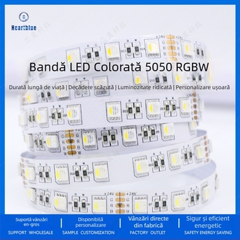Bandă LED RGBW 5050, patru în unu, 12V/24V, lungime 5 m