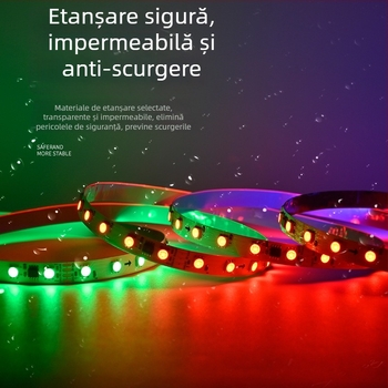 TM1934A bandă LED RGB 5050 cu IC extern, programabilă, culoare completă, funcție de reluare la întrerupere