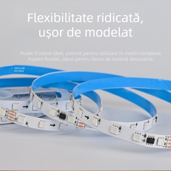 TM1934A bandă LED RGB 5050 cu IC extern, programabilă, culoare completă, funcție de reluare la întrerupere