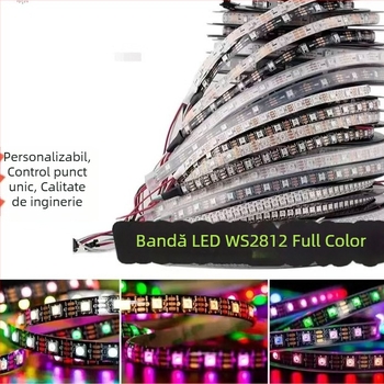 WS8BLED bandă LED 5050 RGB cu IC încorporat, reglabilă și programabilă 5V WS2812B