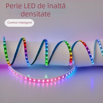 Bandă LED RGB 2,6 mm 0807, placă subțire, 5V, flux de culoare pentru ambient auto