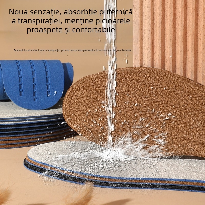 Nacun tălpi antibacteriene cu deodorant pentru încălțăminte sport, respirabile, absorbante de transpirație, subțiri și moi