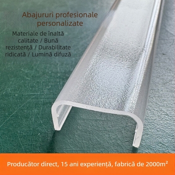 Abajur mat din policarbonat pentru iluminare LED liniară, bandă dreptunghiulară, capac pentru dulap din plastic, personalizabil