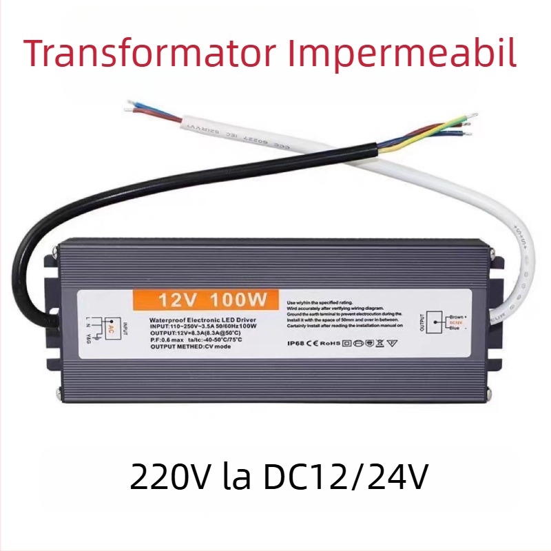 Sursă de alimentare LED pentru exterior, impermeabilă, cu comutare 220V la 12V pentru semn luminos publicitar, transformator 12V 400W