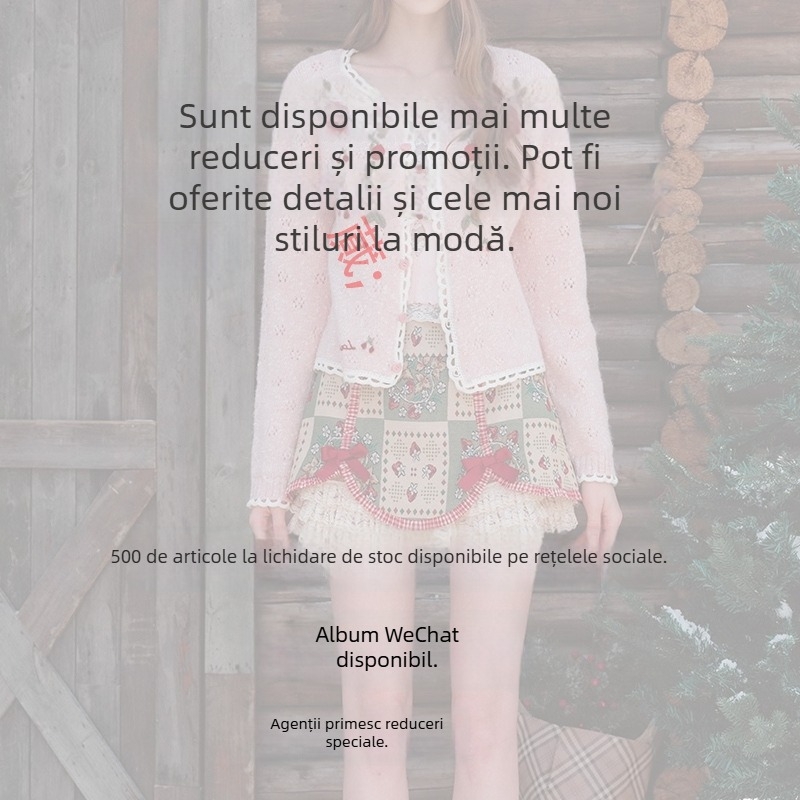 Rochie LaceMa Palm Garden cu design franțuzesc pastoral, decolteu în V, imprimeu roz floral, croială A-line, mâneci 3/4