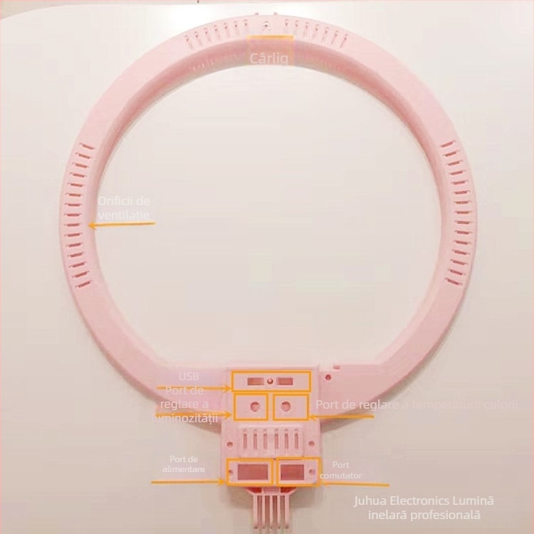 Inel de iluminare de 18 inch cu capac pentru telefon, echipament de iluminat pentru streaming live, inel de iluminare pentru înfrumusețare pentru influenceri