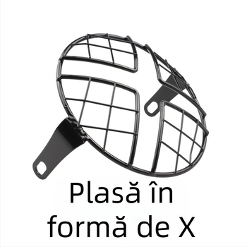 Capac de protecție pentru farul motocicletei, cu plasă retro, plasă verticală și plasă în formă de X