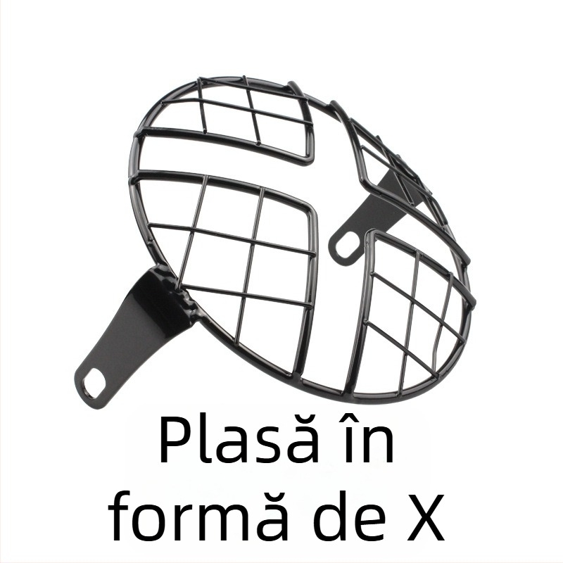 Capac de protecție pentru farul motocicletei, cu plasă retro, plasă verticală și plasă în formă de X