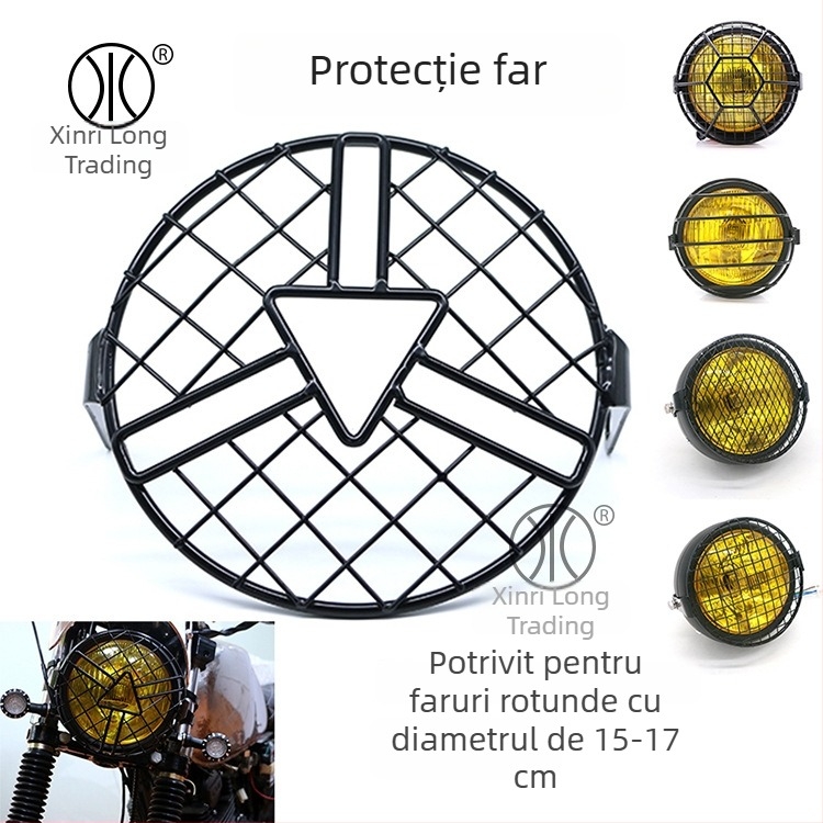 Capac plasă Arrow pentru far rotund CG125 GN125 – protecție din fier pentru lumina frontală