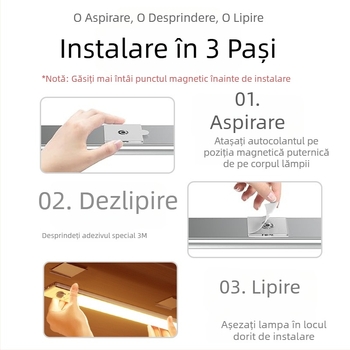 Lumină LED pentru dulap cu senzor, reîncărcabilă, fără găuri, lampă de noapte și lampă de birou pentru dormitor și exterior