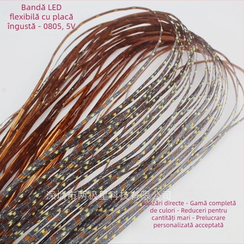 Bandă LED 5V 0805 pentru modele arhitecturale pe masă de nisip, bandă flexibilă îngustă de 2,5 mm, tăiată și compatibilă cu cutie de baterii