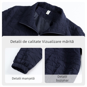 Geacă căptușită pentru toamnă-iarna pentru femei de vârstă mijlocie și mai în vârstă, top elegant pentru femei, palton ușor din bumbac, mărime mare