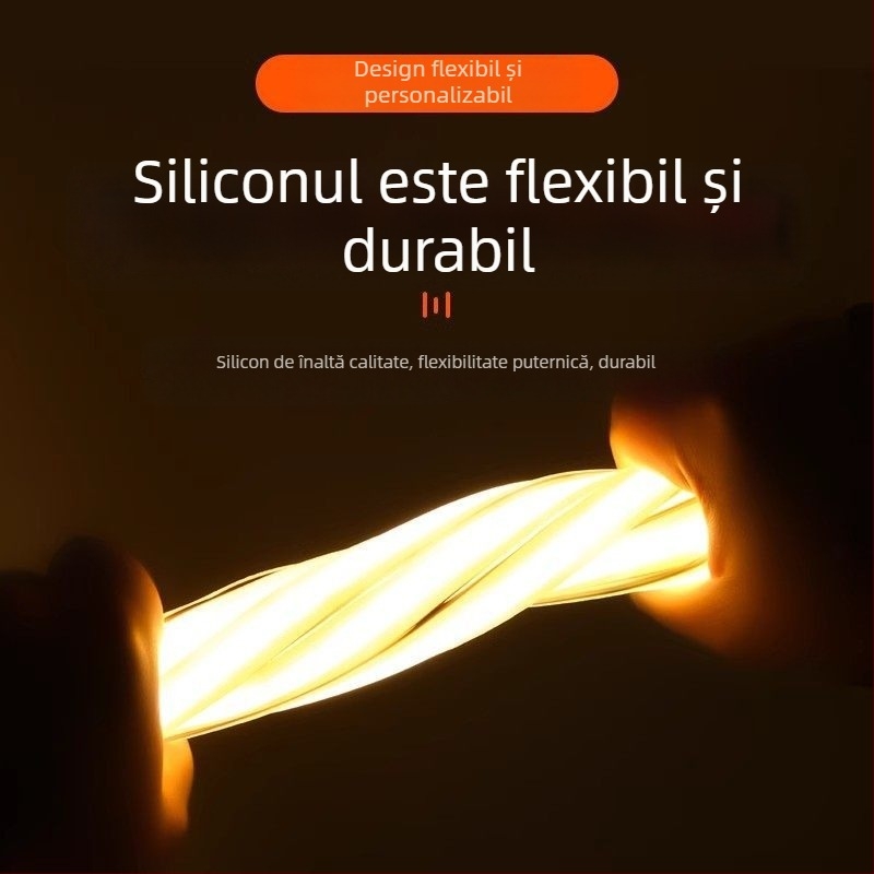 Bandă LED COB 220V, impermeabilă, autoadezivă, iluminare ambientală de tavan, 240 LED-uri