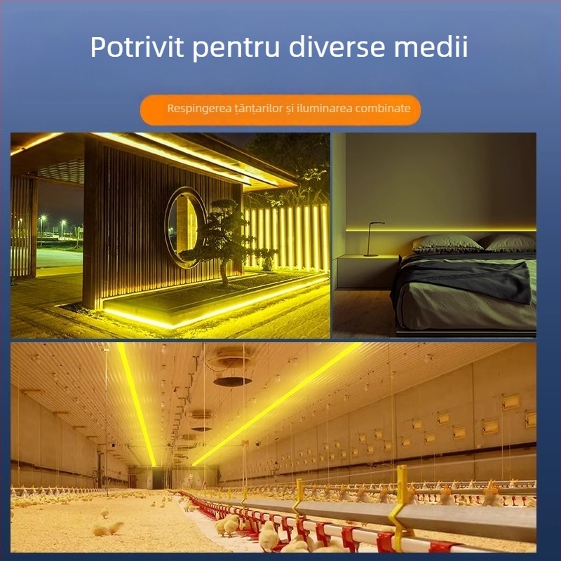 Bandă LED eficientă pentru combaterea țânțarilor, ferme, 220V, iluminare ultra-lumină, impermeabilă, pentru cote de găini