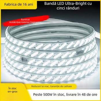 Bandă LED liniară exterior, rezistentă la apă, 220V, cu cinci rânduri de 320 LED, montare pe tavan