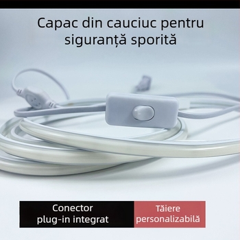 Bandă LED COB 220V, flexibilă, autoadezivă, impermeabilă pentru exterior