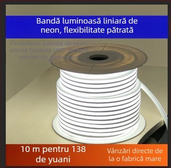 LED lumină liniară ultra‑puternică, canal pătrat pentru atmosferă, flexibil, impermeabil, încastrabil, 220V