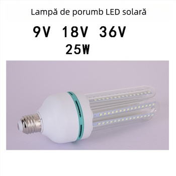 Lampă LED corn solară, 25W, cu intrare 9V/18V/36V, pentru grădină și iluminat stradal