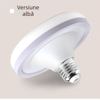 Bec LED cu diametru mare, formă de farfurie zburătoare, lumină albă, soclu E27, iluminare pentru interior, eficiență energetică