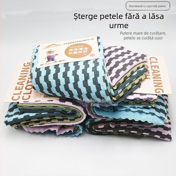Han Runsi Cârpă de bucătărie pentru vase, cu dungi, absorbentă, fără scame, rezistentă la ulei, cârpă de curățare a suprafețelor